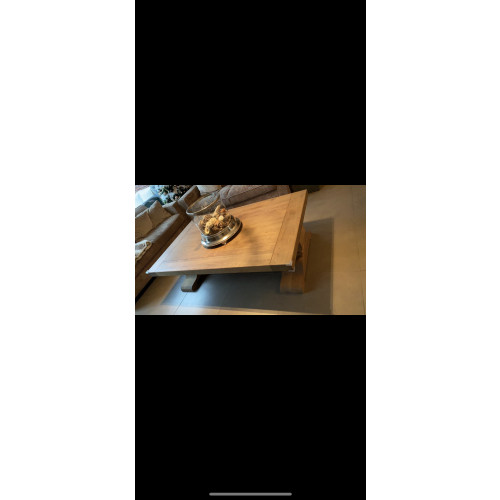Salon tafel en eettafel vol eiken hout merk rofra afbeelding 3