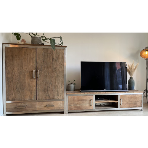 Teakhouten kast + tv-meubel / dressoir afbeelding