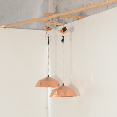 HK Living hanglamp, set van 2, koperen kap, 32 x 14 cm hoog afbeelding