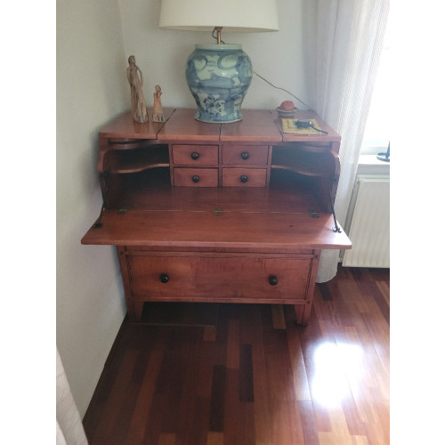 prachtige mahonie secretaire dressoir met uitschuifbaar blad afbeelding 3