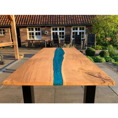 Luxe epoxy tafel, uniek design! 200 X 90 cm 8 personen eettafel afbeelding 3
