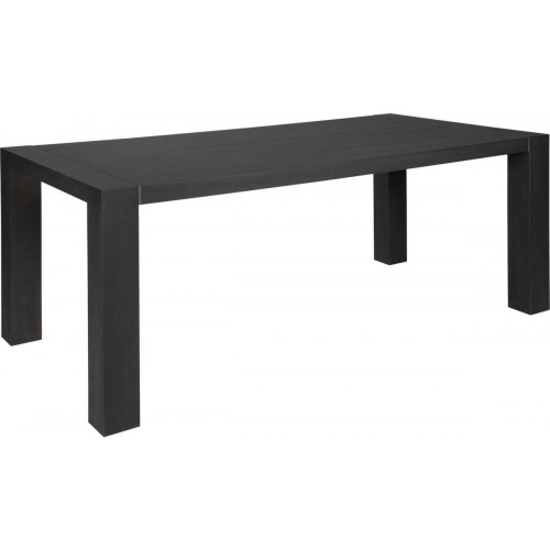 Goosens massief zwart eiken tafel Cielo met aluminium inlay 200*100 cm afbeelding