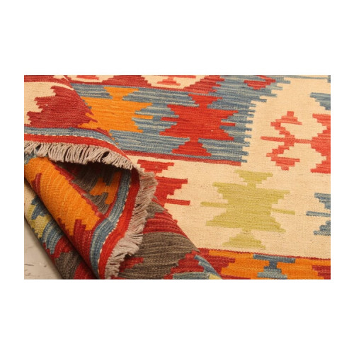 Handgeweven kelim vloerkleed 295x204 cm afbeelding 3