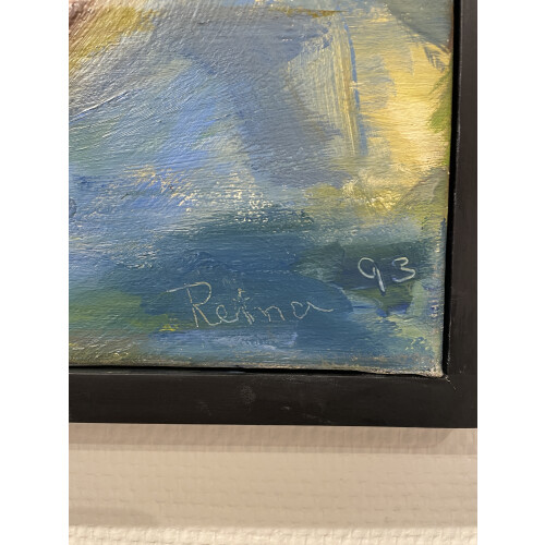 Groot acryl origineel schilderij, signed Reina Koerten 1993 afbeelding 2