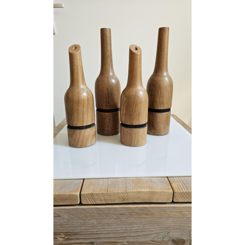 4x  ZGAN houten flesvazen ( voor Decoratie) 4x houten Decoratie afbeelding