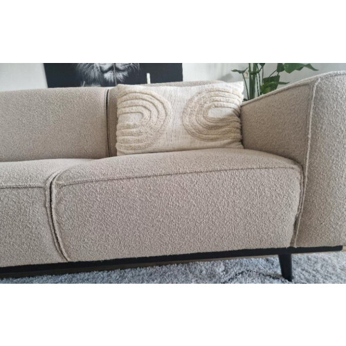 Beige bouclé 3-zitsbank WOOOD afbeelding 3