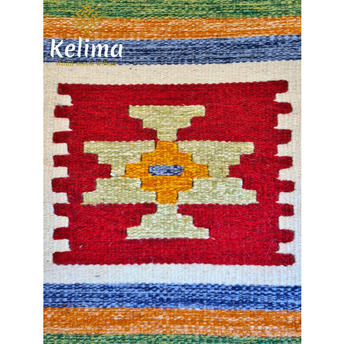 Handgemaakt Kelim vloerkleed 60 cm x 80 cm - Klassieke Wol tapijt Kilim Uit Egypte - Handgeweven Loper tapijt - Keukenmat - Tafelkleed afbeelding 2