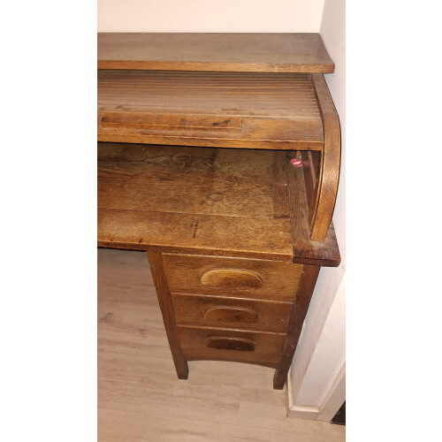 Vintage secretaire met roltop afbeelding 3