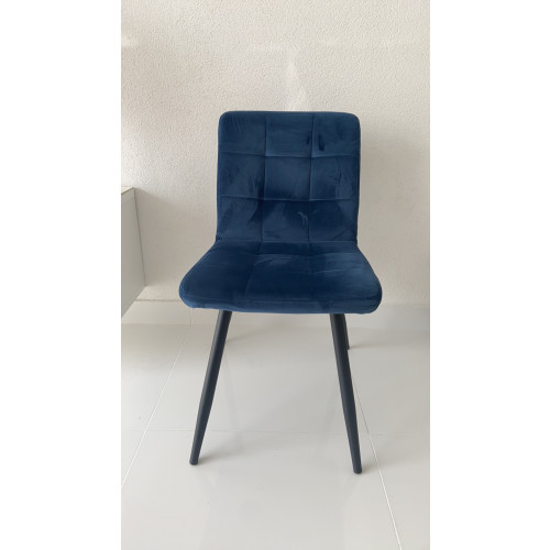 Blauwe velvet stoelen 6 stuks afbeelding