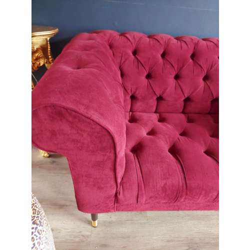 fluwelen chesterfield bank bordeaux afbeelding 2