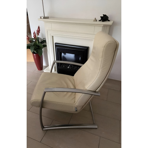 1 x luxe design relaxstoel met RVS frame uit Scandinavië afbeelding 2