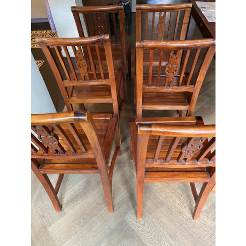 6 prachtige teakhouten eettafelstoelen afbeelding 2