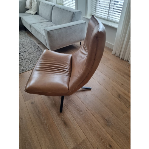 2x Fauteuil Reflex Cognac leren - zo goed als nieuw afbeelding