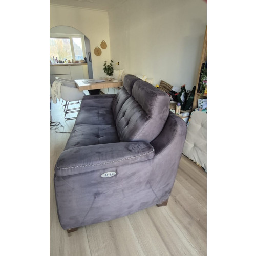 Elektrische 2-zits relaxbank antraciet – zeer goede staat afbeelding 2