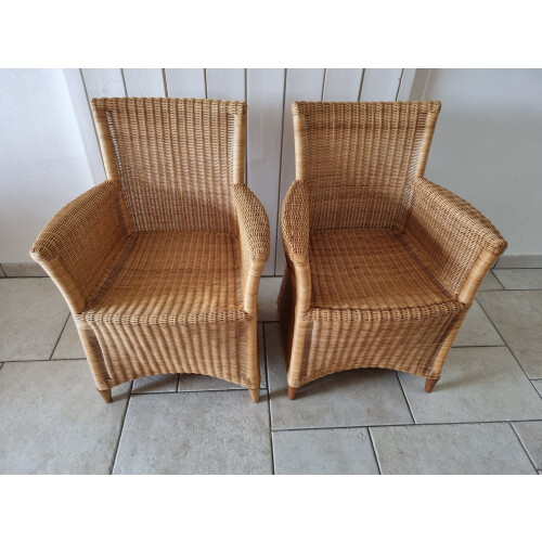 2x SM design Loyd Loom eetkamerstoelen fauteuil landelijk afbeelding